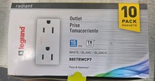 10 Pack Legrand Pass & Seymour White Outlet 885TRWCP7 15 AMP, 125V