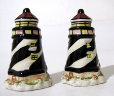 Ceramic Lighthouse Salt And Pepper Shaker Set 4" tall