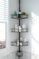 Tension Pole Corner Shower Caddy Stainless Steel Adjustable