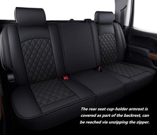 Back Seat Covers Compatible with Chevy Silverado GMC Sierra Pickup Custom Fit