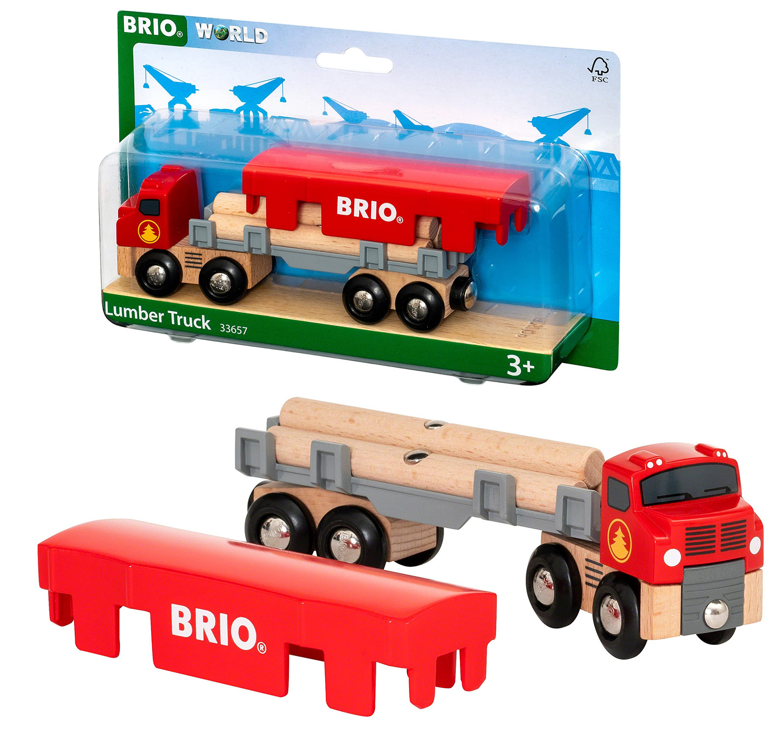 Игрушечное транспортное средство BRIO World Lumber Truck для детей в возрасте от 3 лет 3890₽
