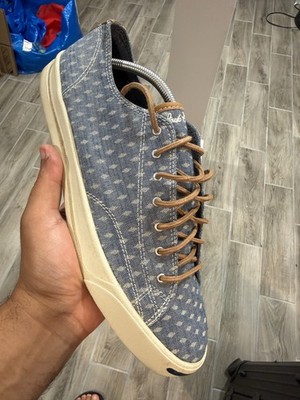 Converse Jack Purcell Blue Denim Cream Polka Dot (9/10) Men's Size 11.5
