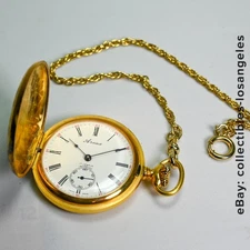 ARNEX 17 Jewels Incabloc Wind Up Pocket Watch Swiss Gold-Tone WORKS SEE VIDEO