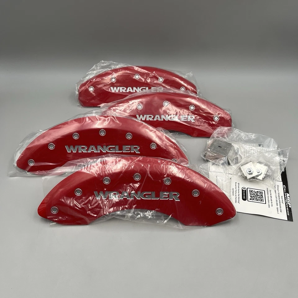 Cubiertas de pinza de freno MGP 2007-18 Jeep Wrangler 2008-12 Jeep Liberty rojo (42007s) Foto 3 de 4