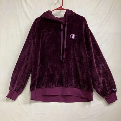 Champion Hoodie Women s Teddy Classic Pullover Soft Fleece Long Sleeve XL Purple
