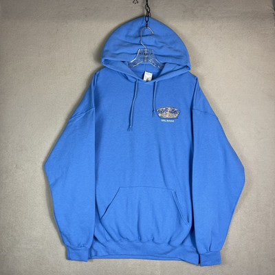 Ron Jon Surf Shop Hoodie Mens XL Blue Graphic Print Pouch Pockets Pullover