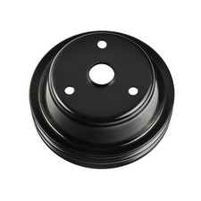 Black Double Groove Steel Long Water Pump Crankshaft Pulley For Sbc Chevy 350 Black Double Groove Steel Long Water Pump Crankshaft Pulley For Sbc Chevy 350