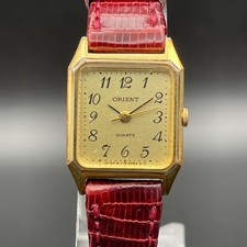 Orologio donna ORIENT cinturino oro quadrato rosso funzionante W205