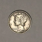 1919 P Winged Mercury Dime 10C Cents Coin Silver, Very Nice!