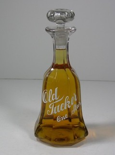 1890s OLD TUCKER WHISKEY BACK BAR BOTTLE SALOON WHISKEY DISPLAY BOTTLE DECANTER