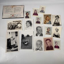 Vintage Black White Photo Lot 1960s Old Man Lawn Chair Children Portrait Horse