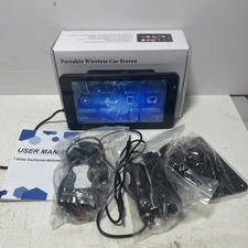 Portable Wireless Car Stereo NOB Backup Camera iPhone Android Mirror BT