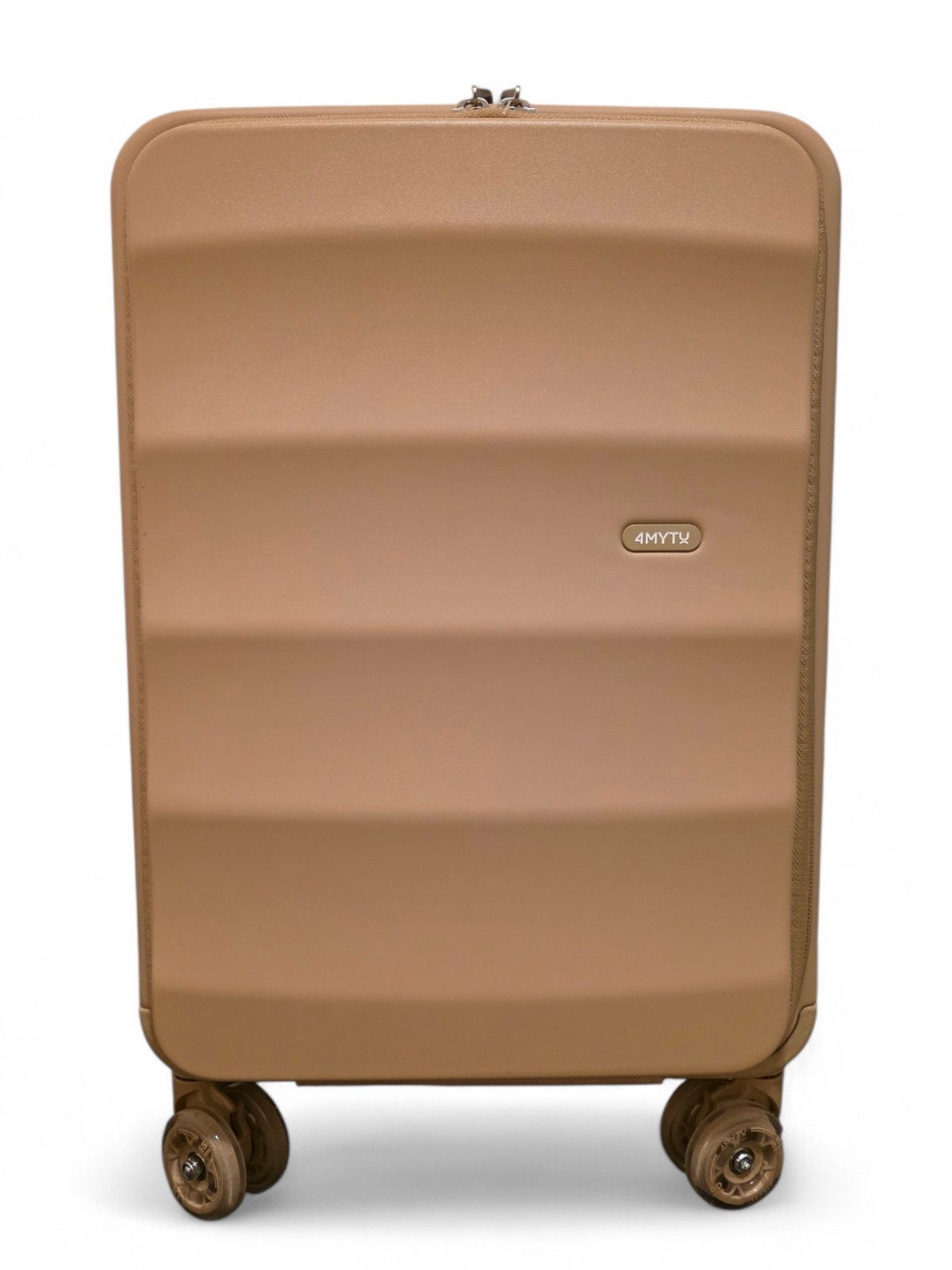 4MYTU Tank Lite Bigger Carry-On Suitcase Beige Brown TSA Loc