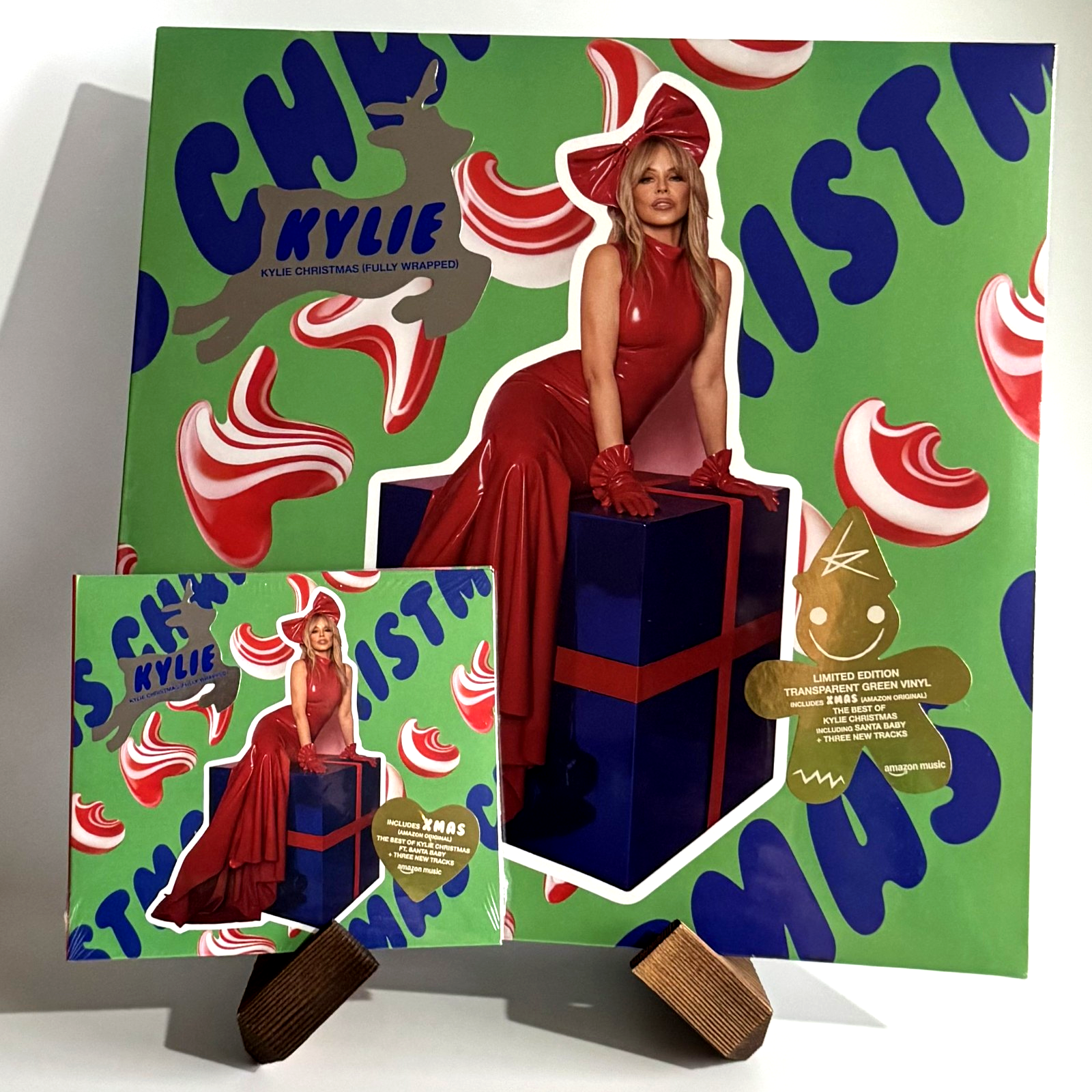 KYLIE MINOGUE * KYLIE CHRISTMAS (FULLY WRAPPED) * GREEN VINYL & CD w BONUS TRACK