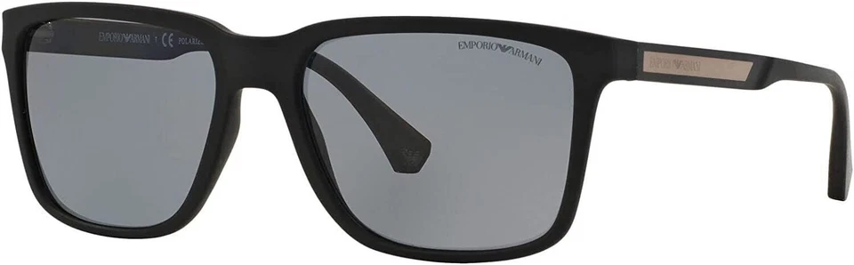 Gafas de sol polarizadas Emporio Armani EA4047 5063/81 negras de goma grises Foto 4 de 4