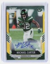 Michael Carter 2021 Panini #407 Score Update Rookies Signatures Gold Zone #d /50
