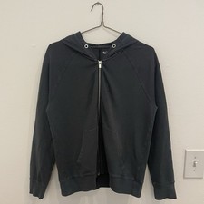 Athleta Women's Ribbed Black Full-Zip Jacket Size M Activewear