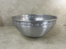 Vintage Mirro 10” Aluminum Mixing Bowl Floral Made In USA Bread Camping 3537M