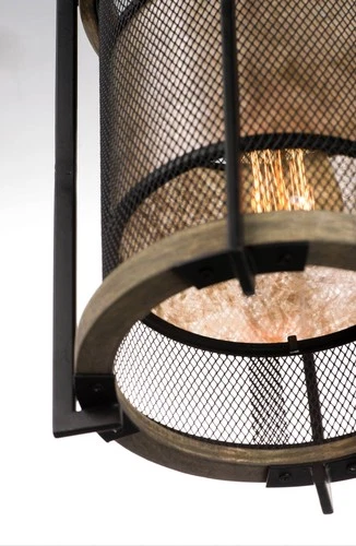 Maxim Boundry 9" Wide Industrial Black and Barn Wood Mini Pendant - Picture 3 of 6