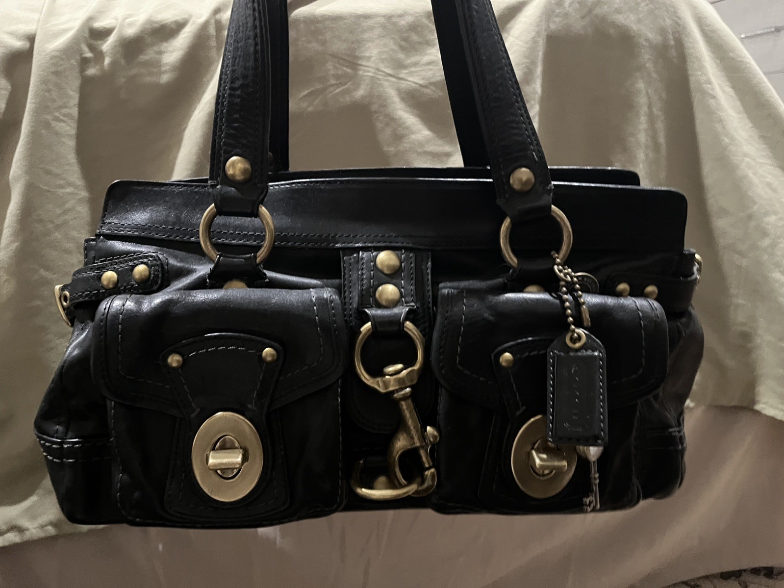 Coach Legacy 65th Anniversary Black Leather Mandy Courier Satchel Bag 11130 RARE