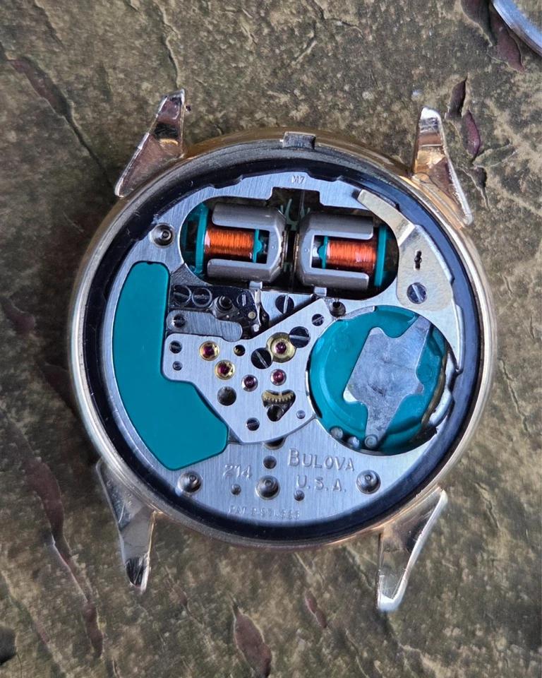 Bulova Accutron Spaceview 1967 conversión 214 M7 10 k GF funciona necesita servicio Foto 3 de 4