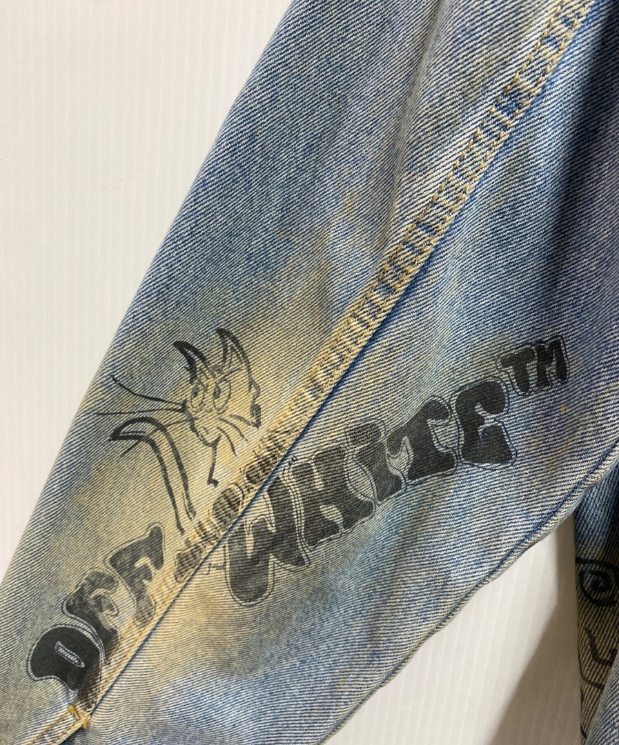 OFFWHITE Paint Denim Jacket OMYE049F19386044 Indi… - image 7