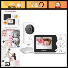 Baby Monitor with Camera  Audio, 2.4" LCD, Night Vision, Two-Way Talk, 1000ft R