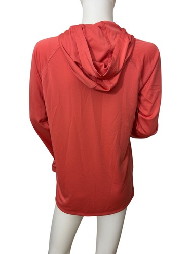 Adidas Unisex Big Kids Long Sleeve Hooded Sun Guard T-Shirt L 14/16 Salmon Pink - Picture 11 of 14