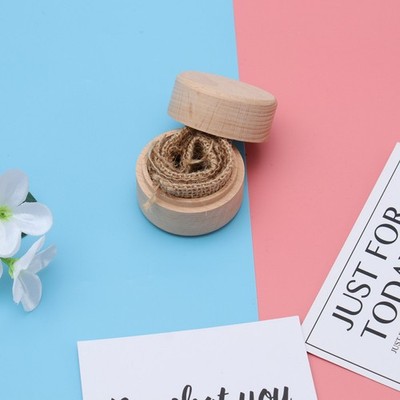 Runde Ringbox aus Holz im Vintage-Stil für Hochzeit, Verlobung, rustikale