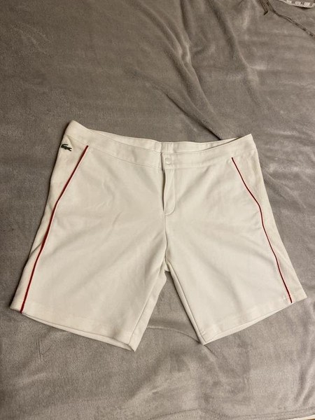 Women Lacoste Shorts White Polyester 36 / S / 44