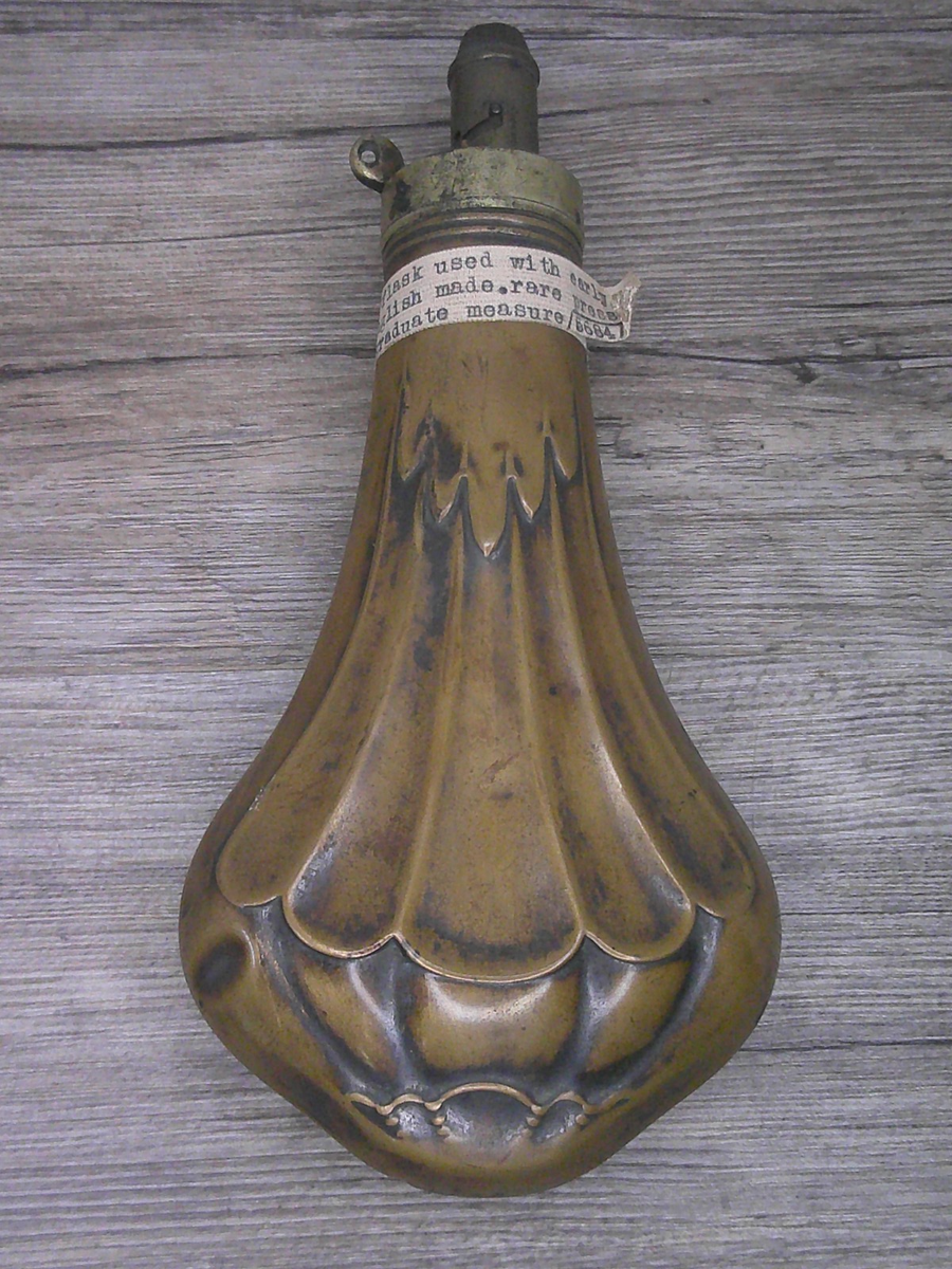 1800's black powder brass flask made James Dixon & Sons pre civil