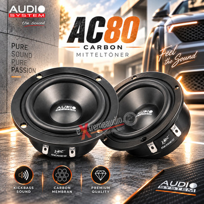 Audio System AC80 CARBON Mitteltöner 80mm Lautsprecher 60 Watt - 1 Paar