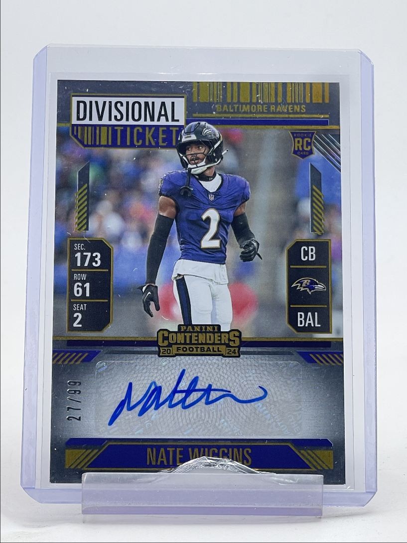NATE WIGGINS 2024 CONTENDERS ROOKIE DIVISIONAL TICKET RC AUTO /99 Q0940