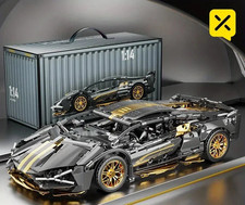 Kit de bloques de construcción de autos súper deportivos 1259 piezas - chapado en oro, material ABS,