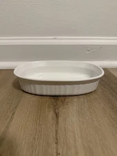 Vintage Corning Ware 7'' White Oval Baking Dish F-15-B Excellent Used Condition