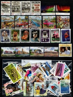 2013 TO 2017 100 AUSTRALIAN STAMPS ALL DIFFERENT USED