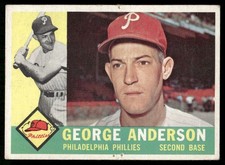 George Sparky Anderson 1960 Topps #34 Vintage Baseball Card VG (pin hole)