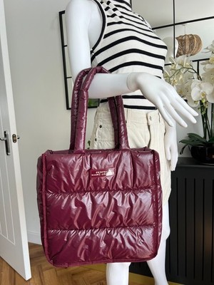 Marc Jacobs Perfect Puffer Quilted Tote Bag Burgundy Authentic Designer NEU
