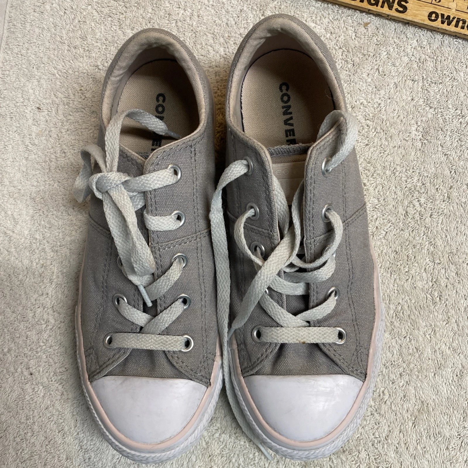 Scarpe sneakers Converse All Star grigie stringate ragazzo taglia 3