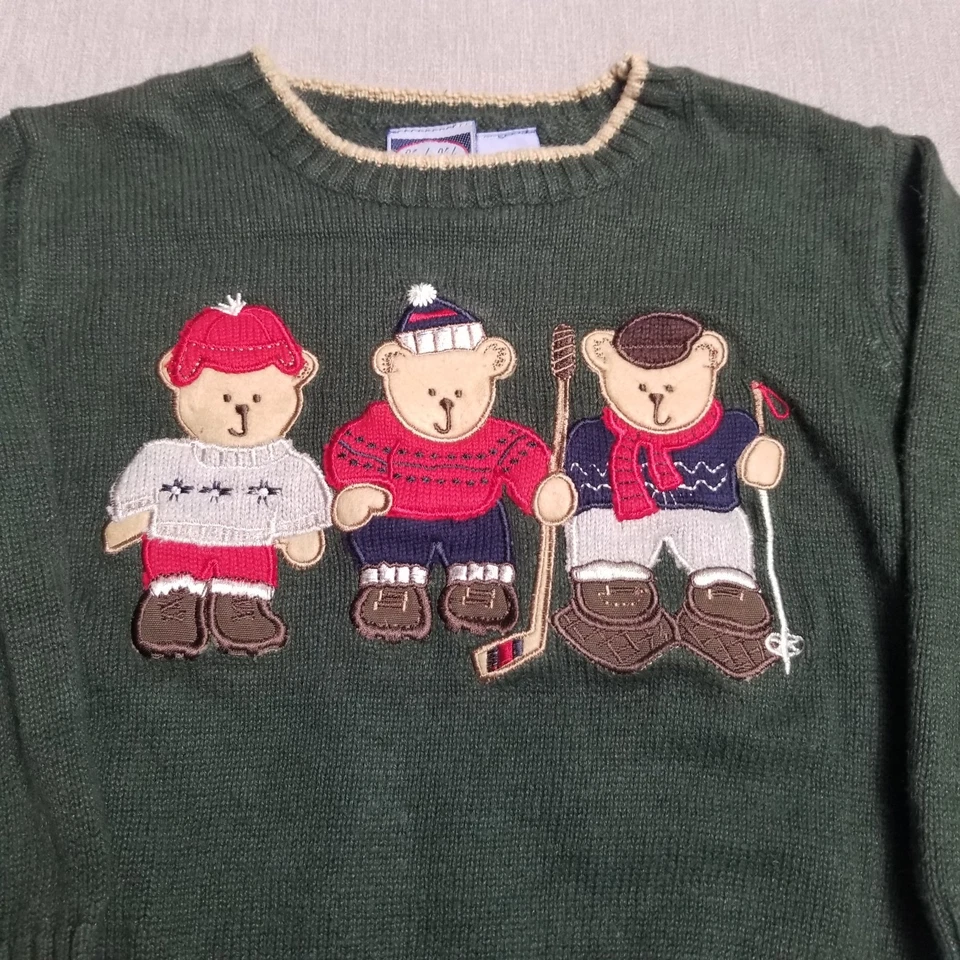 复古考拉儿童圣诞毛衣熊滑雪曲棍球冬季刺绣尺寸 4 — 第 2/4 张图片
