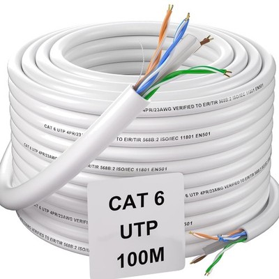 LAN Kabel 100m Cat 6 UTP Outdoor Indoor wetterfest Weiß Netzwerkkabel