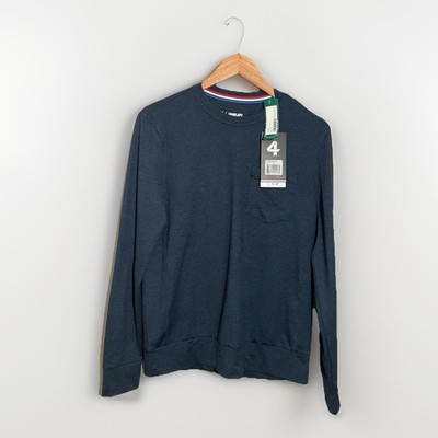 Four Laps Men s Blue Stratus Crew Shirt New With Tags Choose Size Retails $78