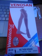 Venosan Thigh High Stockings 20-30 mmHg Medium Nude Dot Top Closed Toe NO RETURN