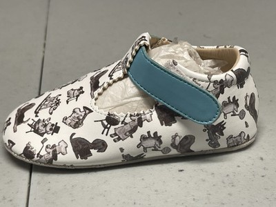 NEW Artwalks Baby Shoes w/ Bob Dylan Dogs Scott Campbell White Mary Janes Sz 4