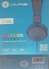 JLab - JBuddies Studio On-Ear Kids Wired Headphones - Gray/Blue J Lab Buddies