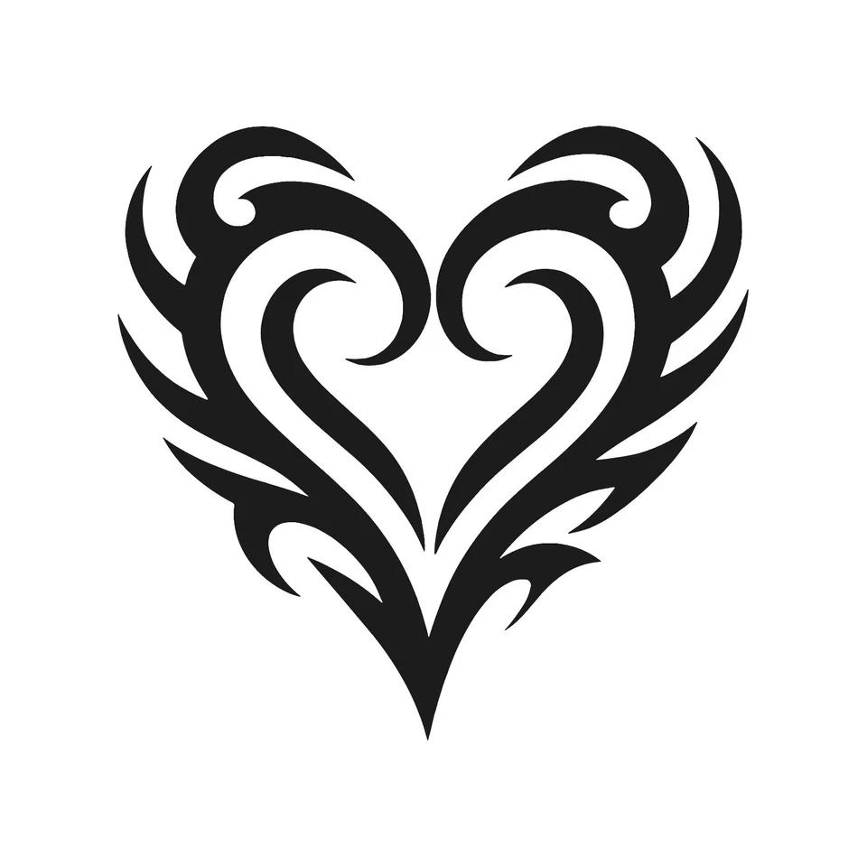 Tribal Heart Shape Vinyl Decal Love symbol Sticker - Image 1 of 1