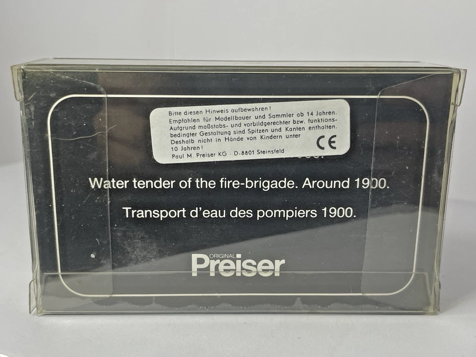 Preiser 30426 H0 vigili del fuoco carro ad acqua carrozza trainata da cavalli... - Immagine 3 di 4
