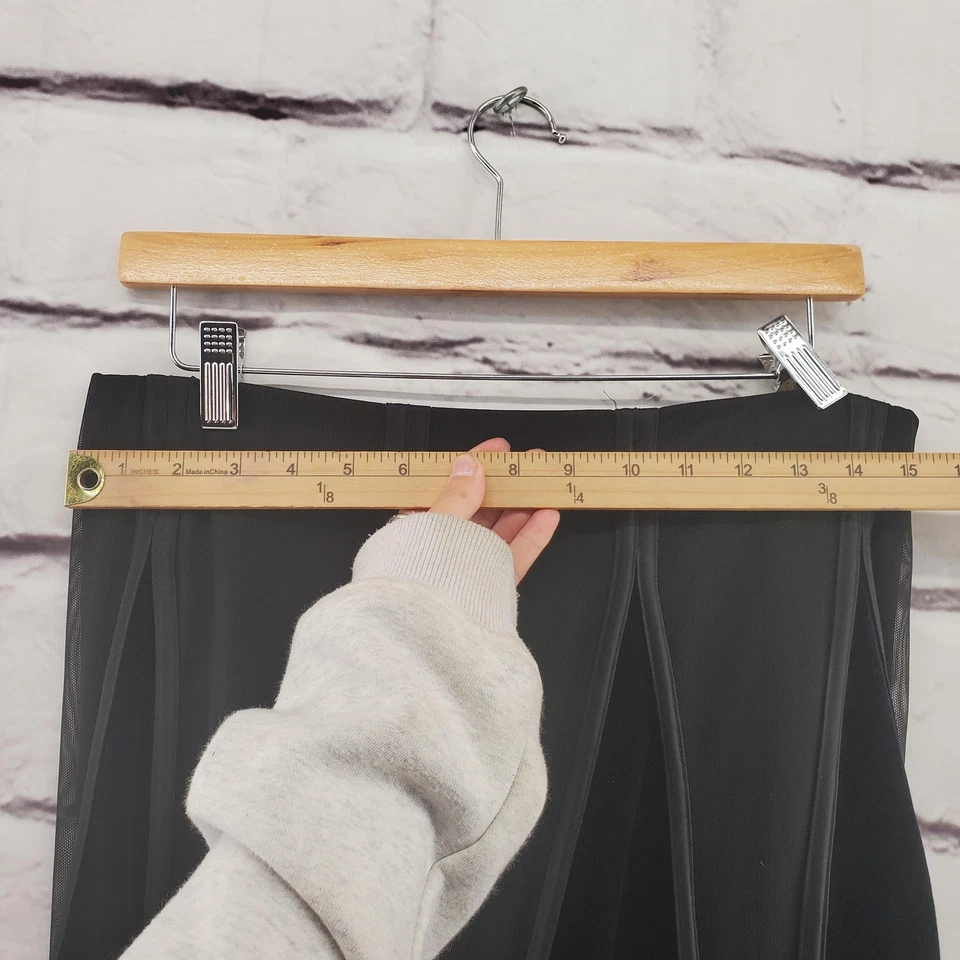 JS Collections 裙子女式 8 黑色 Maxi 网眼 Godet 美人鱼晚会正式 — 第 2/4 张图片