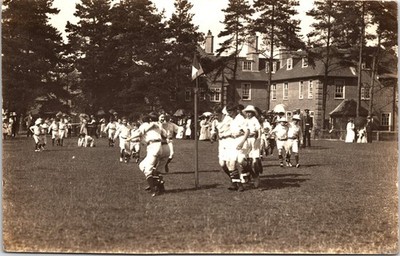 Boys Sports Day Dreibeinrennen Echtfoto Vintage Postkarte Edwardian alte Ansicht