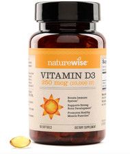 Naturewise Vitamin D3, 250mcg 10,000IU , 90 mini softgels. Exp: 04/2028